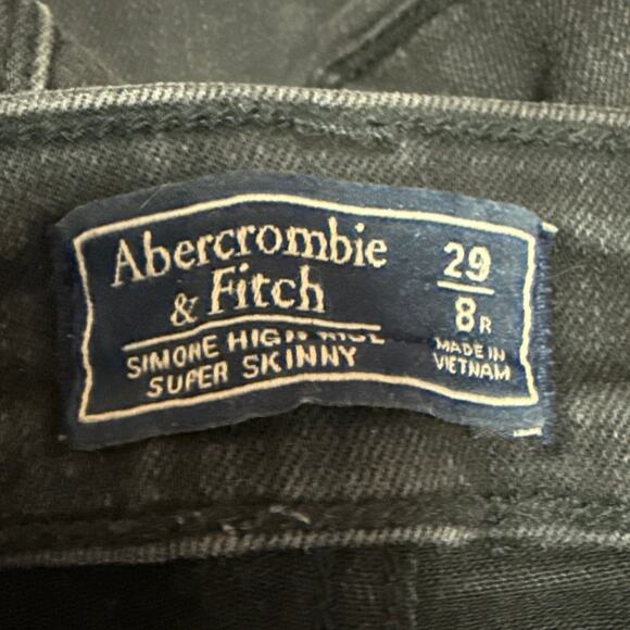 Abercrombie & Fitch Simone Women's Black High Rise Super Skinny Denim Jeans 29 - Picture 4 of 5